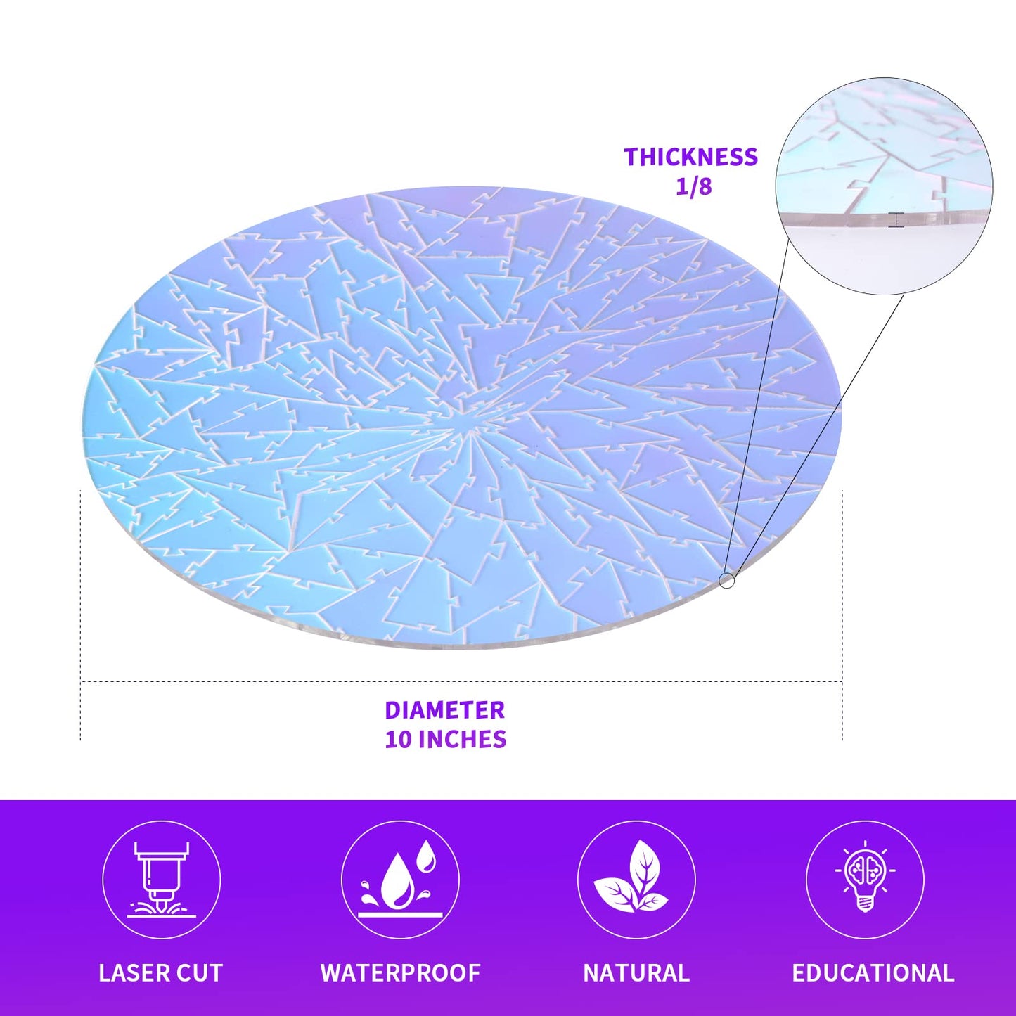 ZZYFGH Unique Jigsaw Puzzle - 141 Pieces Round Acrylic, Color Changing, Model Puzzle-002, Ideal for Adults
