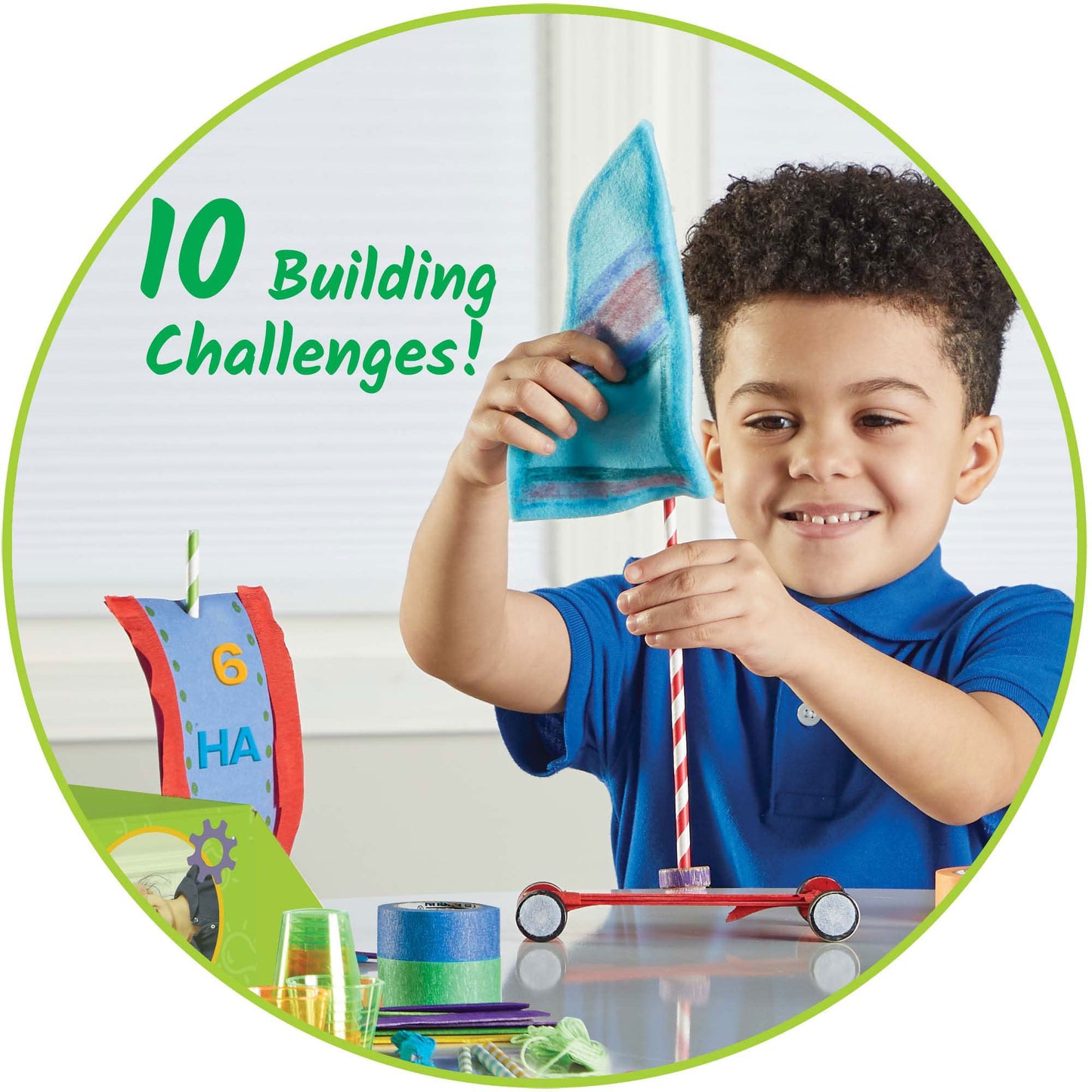hand2mind Ultimate Inventor Toolkit, for Ages 5 and Up, 10 Building Challenges and 250 Kids Building Materials, Building Toys, K