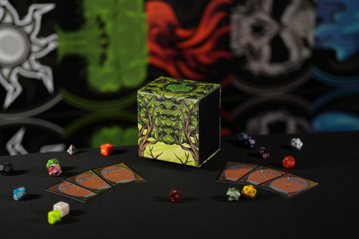 Ai protective covering MTG Commander 100+ Card Custom Art Deck Box With Storage (Forest)