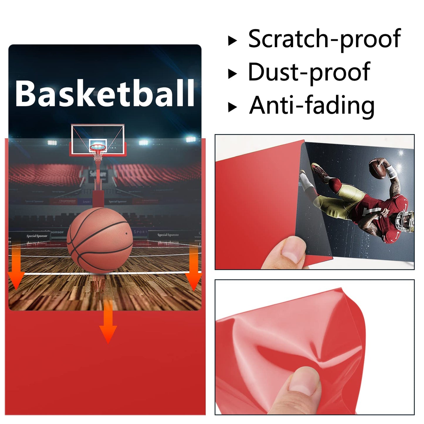 1000 Counts Card Sleeves, Matte Card Sleeves Deck Card Protectors, Trading Card Sleeves Fit For Mtg, Baseball Cards, Sports Cards, Game Cards (Matte Red)