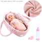 Enjoyin 8 Pcs Baby Doll Accessories Set Includes Feeding Bottle, Pacifier, Blanket, Pillow, Tablewares And Bassinet Carrier For 9'' To 12'' Dolls