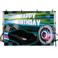 MEHOFOND Racing Birthday Backdrop, 7x5ft Vinyl Party Decor, Black Race Car Theme for Boys