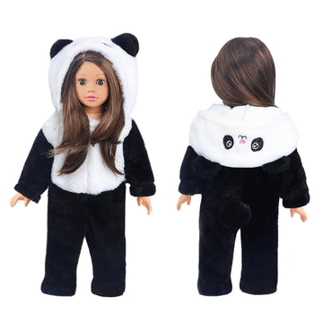 18 Inch Doll Clothes - Onesie Pajamas Fit 18 Inch Girl Doll And More (Panda)