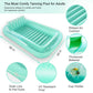 Float Joy Inflatable Tanning Pool Lounger - Large Clear Mint Green PVC Float for Sunbathing and Relaxation