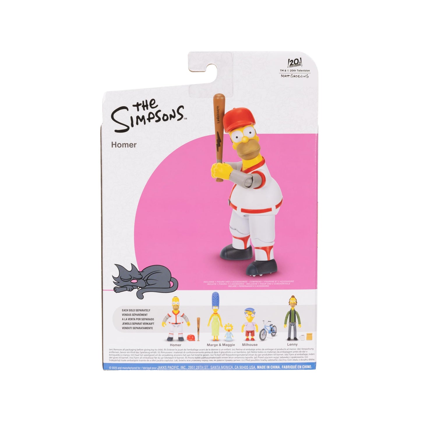 The Simpsons 5 Action Figure Baseball Homer with Bat and Removable Helmet Accessories Collectible Figure from Jakks Pacifics Wa