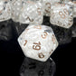 Haxtec Resin DND Dice Set 7PCS White Filled Resin Dice Pearl Polyhedral D&D Dice for Roleplaying Dice Games Compatible with Dung
