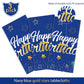 Navy Blue Party Supplies Blue Stars Happy Birthday Tablecloths Blue Starry Confetti Table Covers For Kids Boys Girls Baby Shower