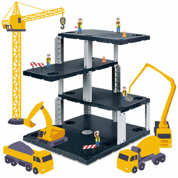 Iplay, Ilearn Construction Building Scene Toy, Kids Learning Educational Stem Engineering Building Floor Set, Creative Birthday