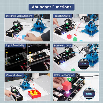 Xarm Uno Robotic Arm 6Dof Robot Arm Kit With Secondary Development Compatible With Arduino Ide, Diy Programming Robot Kit Steam Robot Arm With Sensor And Uno R3 Open Source Code & Tutorial