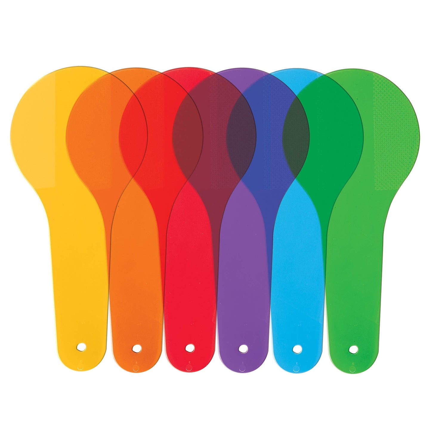 Learning Resources Color Paddles Set - 18 Multi-Colored 6" Plastic Classroom Supplies for Preschool Science, Model LER0352