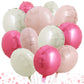 TONIFUL 30Pcs 18 Inch Balloons Large Pink and Cream White Round Shape Foil Ballons Big Round Helium Mylar Decorations for Birthd