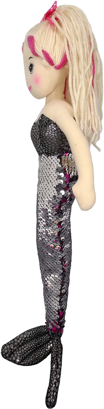 Anico 18' Colorful Mermaid With Blonde Hair With Purple/Silver Color Changing Tail