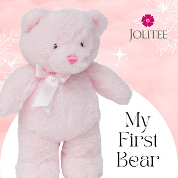 Jolitee My First Bear Stuffed Animal - Pink Teddy Bear For Baby For Newborn, 10'