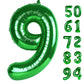 Green 9 Balloon, Number Balloons 40 Inch, 9Th Giant Birthday Decorations For Boys Girls,19Th 29Th Green Party Decorations Suppli