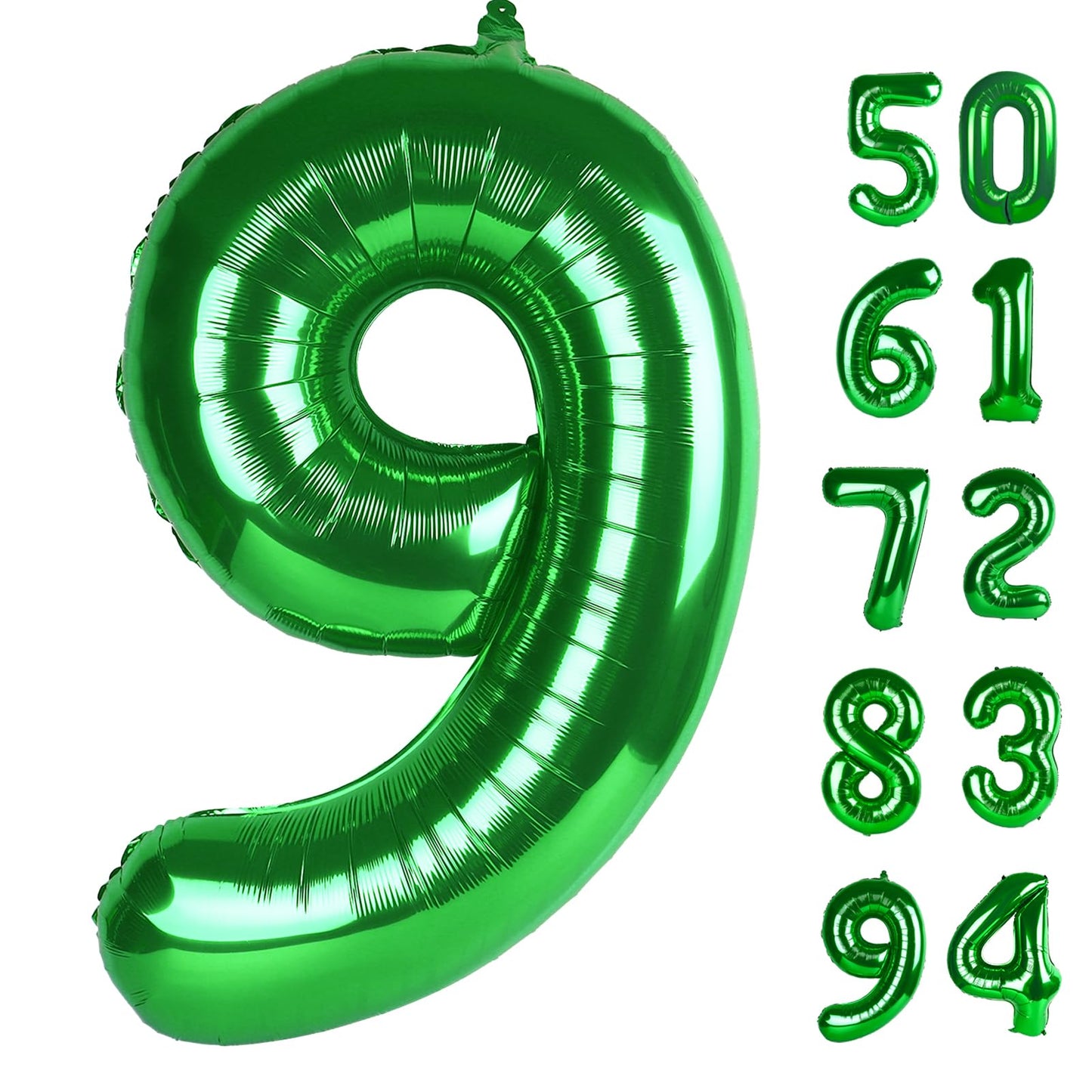 Green 9 Balloon, Number Balloons 40 Inch, 9Th Giant Birthday Decorations For Boys Girls,19Th 29Th Green Party Decorations Suppli
