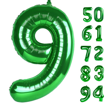 Green 9 Balloon, Number Balloons 40 Inch, 9Th Giant Birthday Decorations For Boys Girls,19Th 29Th Green Party Decorations Suppli