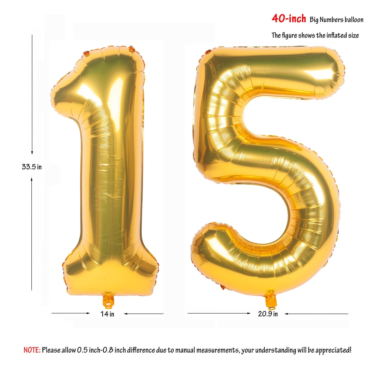 40 Inch Gold Number Balloons Helium Foil Mylar Balloon Birthday Party Banquet Decoration 15