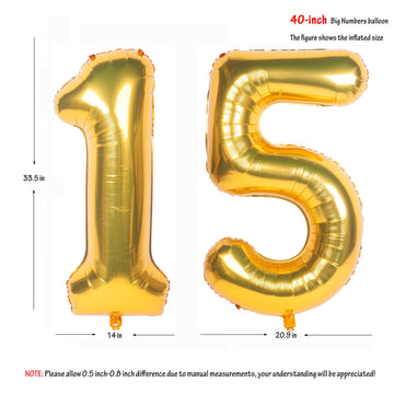 40 Inch Gold Number Balloons Helium Foil Mylar Balloon Birthday Party Banquet Decoration 15