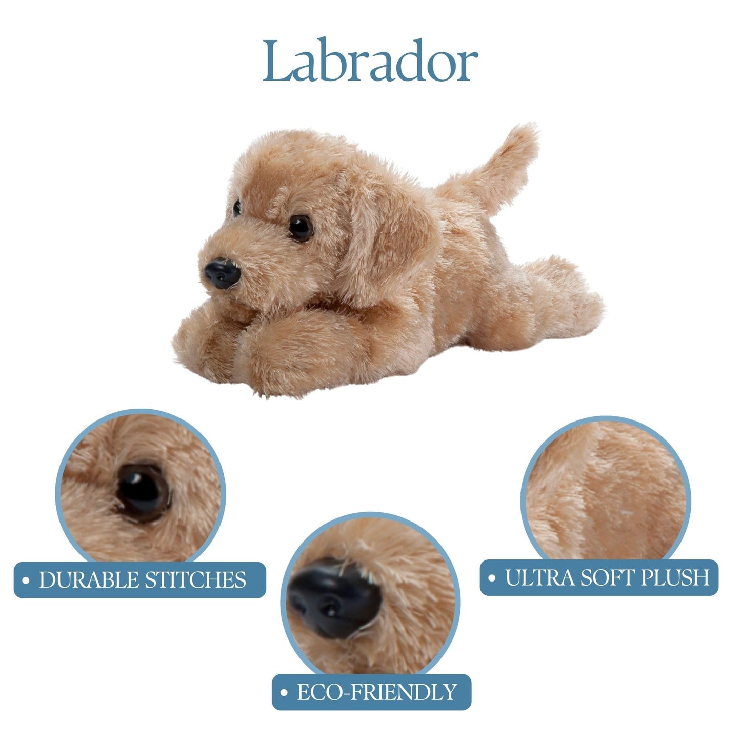 The Petting Zoo Yellow Labrador Dog Stuffed Animal Plushie, Gifts For Kids, Scoopz Wildlife Animals, Dog Plush Toy, 8 Inches