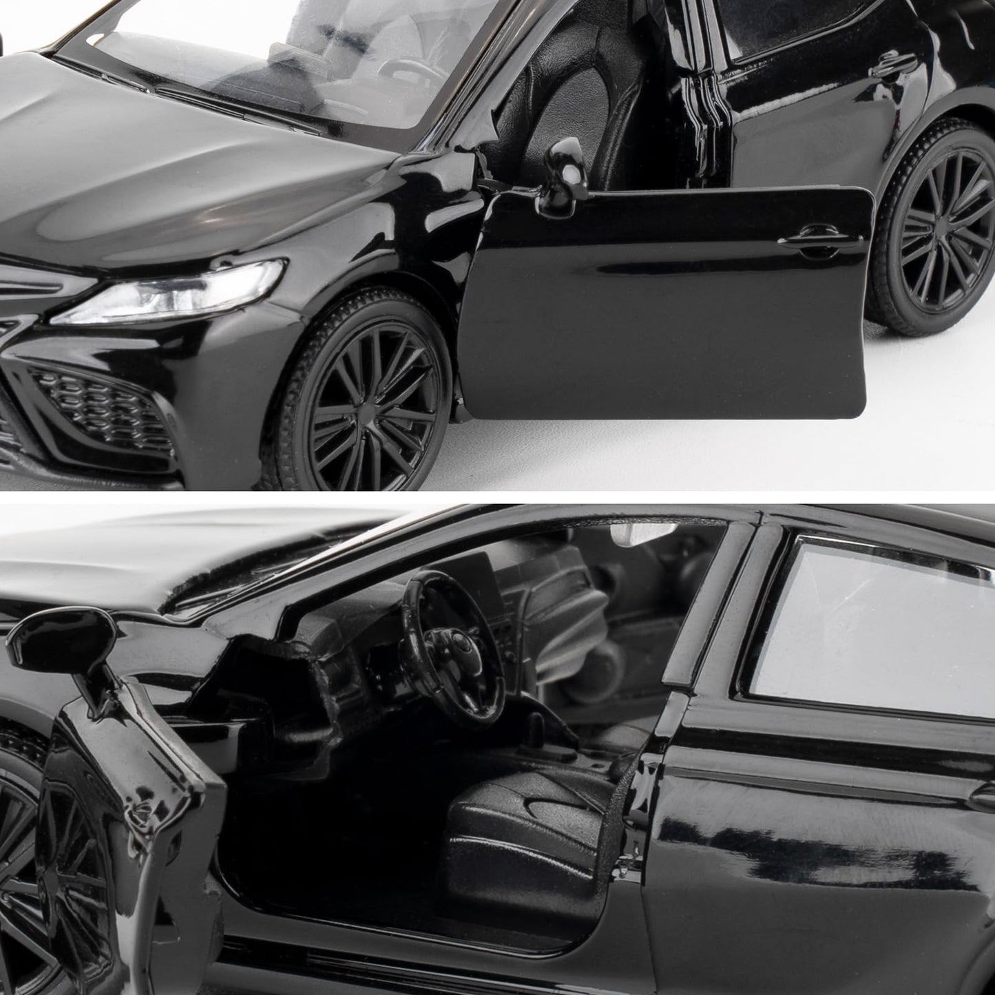 RMZ City 1:36 Camry XSE Diecast Model Car, Pull Back Toy, Black, Doors Open, Gift for Kids Aged 3 and Up, Model 554063