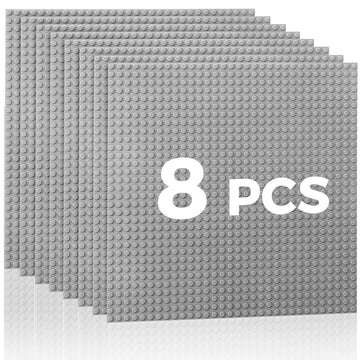 Etarnfly Classic Baseplates Building Plates-8 Pack 10'' X 10'' Building Boards,100% Compatible With All Major Brands And Activit