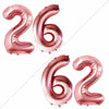 GOER Jumbo Foil Balloons for 26th & 62nd Birthday, 42 Inch, Rose Gold, Polypropylene (PP)