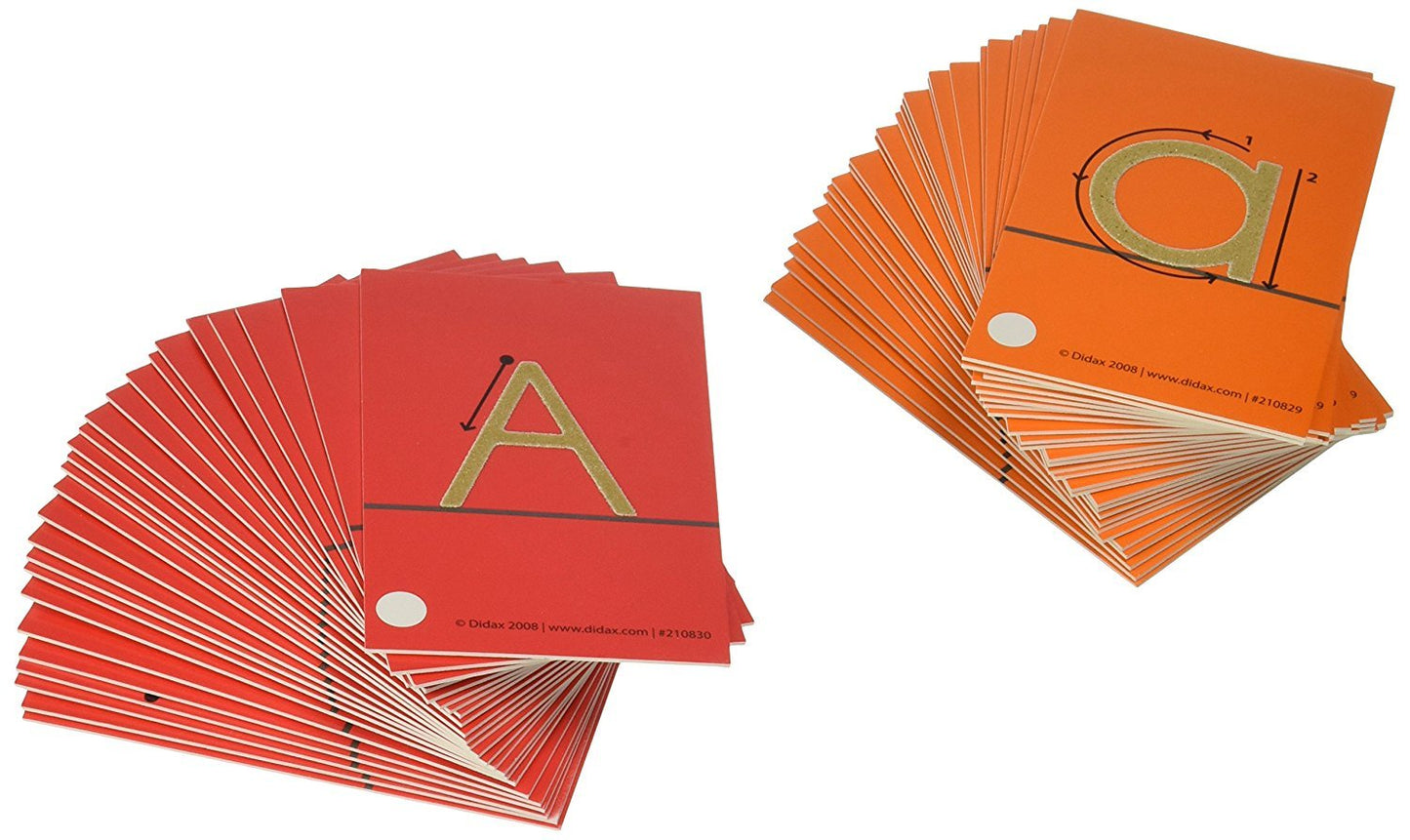 Didax Sandpaper Letters Set - 54 Tactile Alphabet Cards for Pre-K to 1st - Uppercase & Lowercase - Medium - Model 2-902