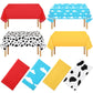 NOVWANG Kids Story Tablecloth, 4 Pack Blue Sky White Cloud Tablecloth Mix Color Toy Inspired Tablecloth Disposable Cow Table Cov