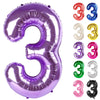 Purple Number 3 Balloon 40 Inch, 3 Balloon Number, 3Rd Birthday Decorations, Purple Party Supplies For Boys Girls