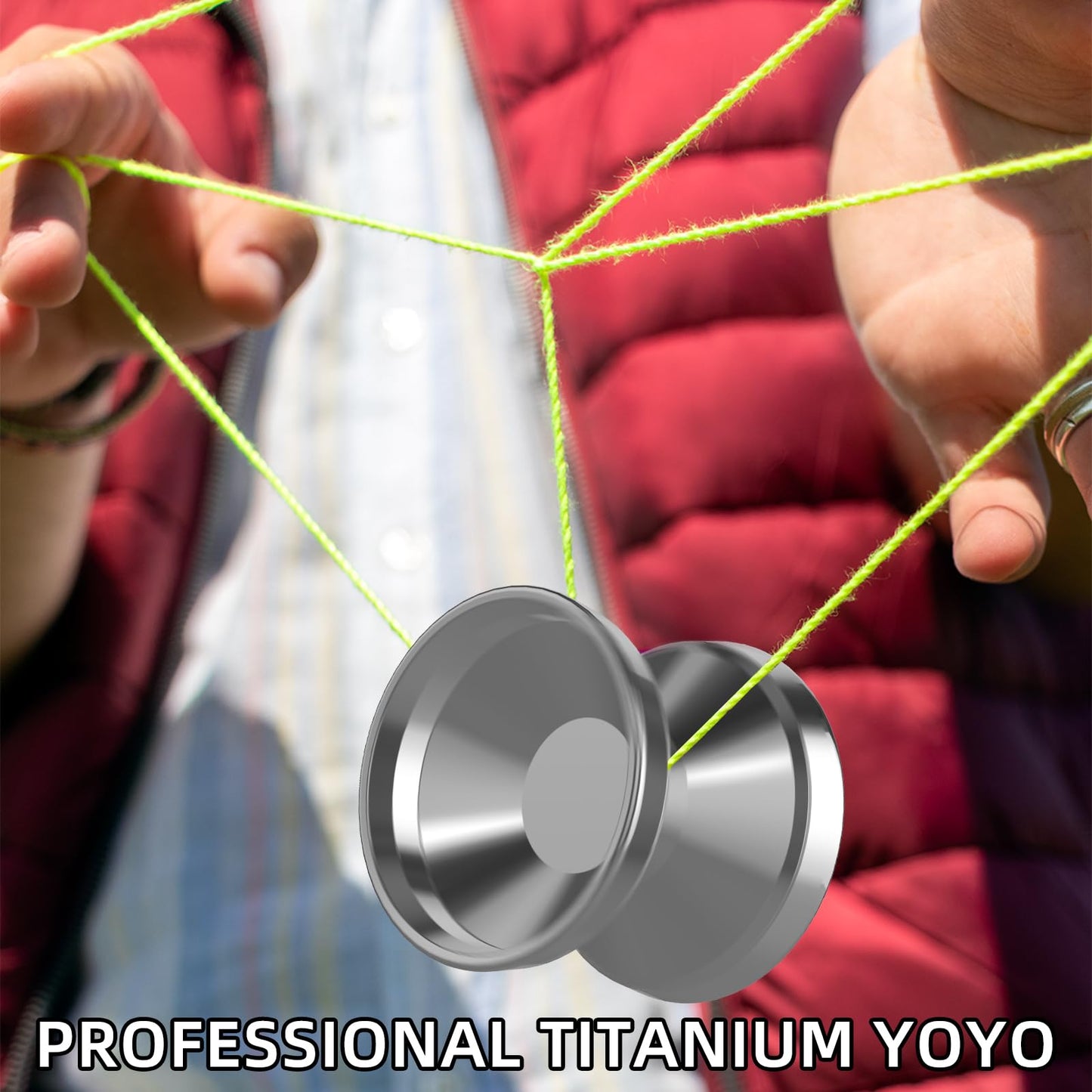 Watieoboo Professional Titanium Yoyo Unresponsive Yoyo For Adults Kids, Competition Yoyo For Advanced Players With 10 Yo-Yo Stri