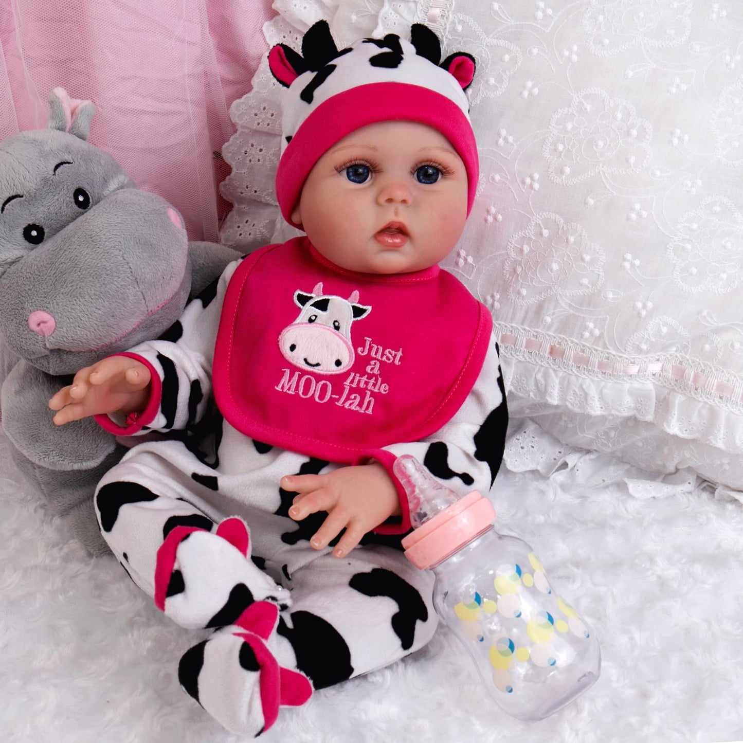 Aori Lifelike Reborn Baby Doll,18 Inch Full Body Soft Vinyl Real Life Baby Girl,Poseable Anatomically Correct Realistic Toddler