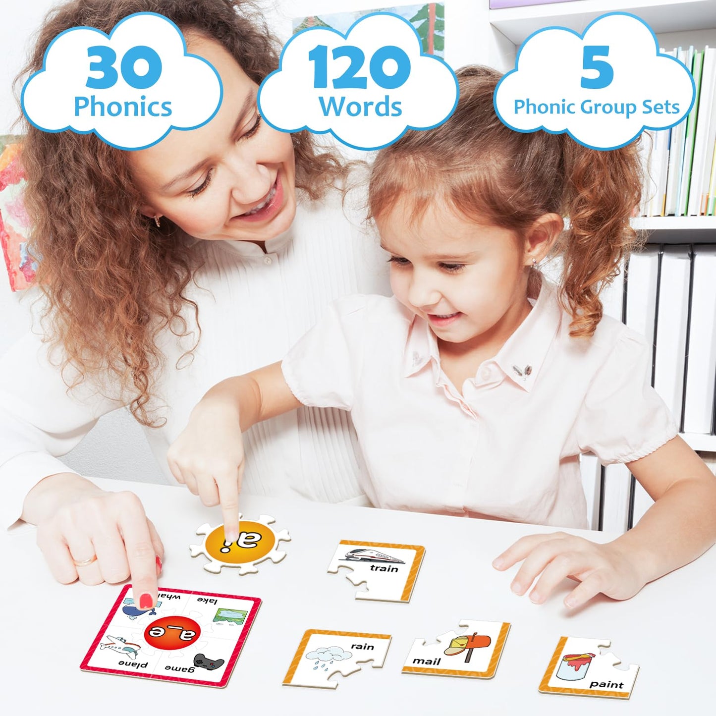 Torlam Phonics Puzzle, Rhyming Games Phonics Games Flash Cards For Kids Toddler, Learn To Read Spelling Reading Sight Words, Long Vowel Silent E Site Words For Preschool Kindergarten Homeschool