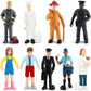 Onest 9 Pieces Little People Figurines Hand Painted People Action Figures Toys Realistic Detailed Policeman Pilot Fireman Mailman Chef Figurine Model Toys For Kids Toddlers
