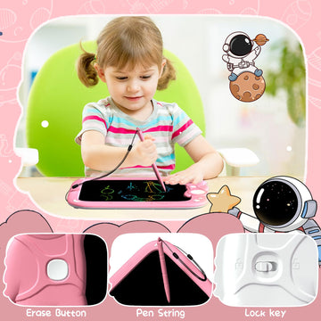Pyttur 9 Inch Lcd Writing Tablet For Kids Erasable Kid Drawing Pad Reusable Colorful Electronic Doodle Board For Toddler Educati