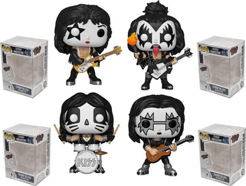Funko Kiss + Protector: Pop! Rocks Vinyl Figure (Bundled With Toybop Box Protector Collector Case) (Set Of 4)