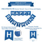 LITAUS, Birthday Decorations, NO DIY - Pack of 17 | Navy Blue Happy Birthday Banner, Honeycomb Balls, Swirls, Garland | Happy Bi