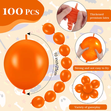 Meanplan 100 Pcs Link Balloon Linking Balloon Latex Linkable Balloons Connected Wedding Party Decoration