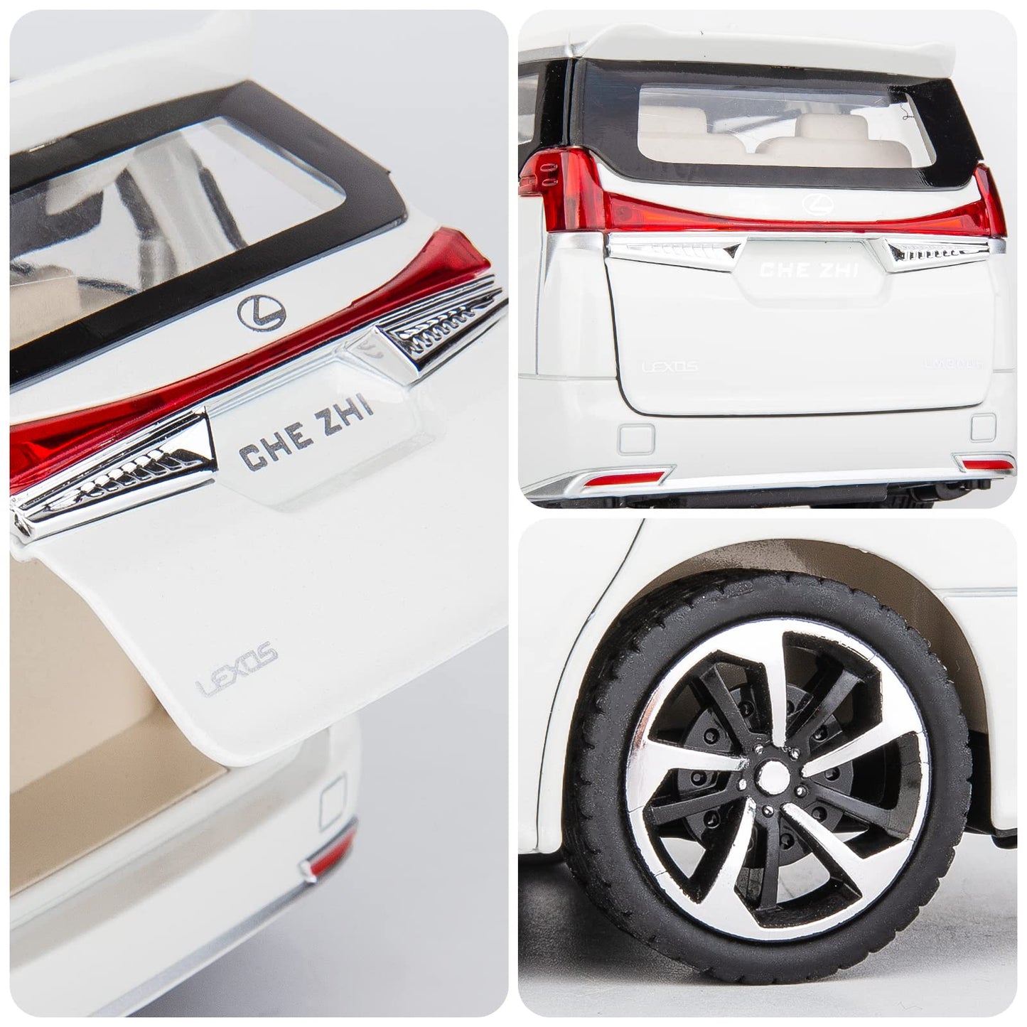 WAKAKAC Alloy Diecast Model Car 1/24 Lexus LM300 Pull Back Collectible Toy Car with Light and Sound Toy Vehicle for Kids Childre
