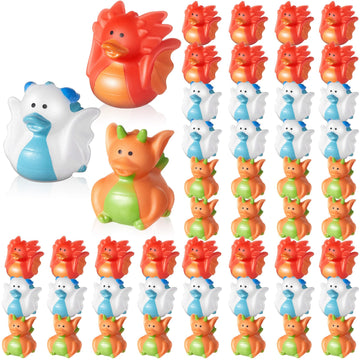 Deekin 24 Pcs Dragon Rubber Duck 2 Inch Rubber Ducks Cute Rubber Duck Bath Toy Small Duck Toy Floating Mini Ducks Bulk For Drago