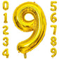 Paticool Gold Number 9 Balloon, 40 Inch Large Number Foil Mylar Balloons For 9Th Girl Boy Birthday Party Celebration Decorations