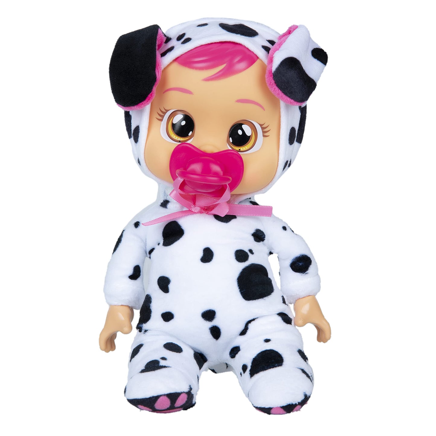 Cry Babies Tiny Cuddles Dotty - 9 Inch Baby Doll, Cries Real Tears, Black And White (Multicolor)