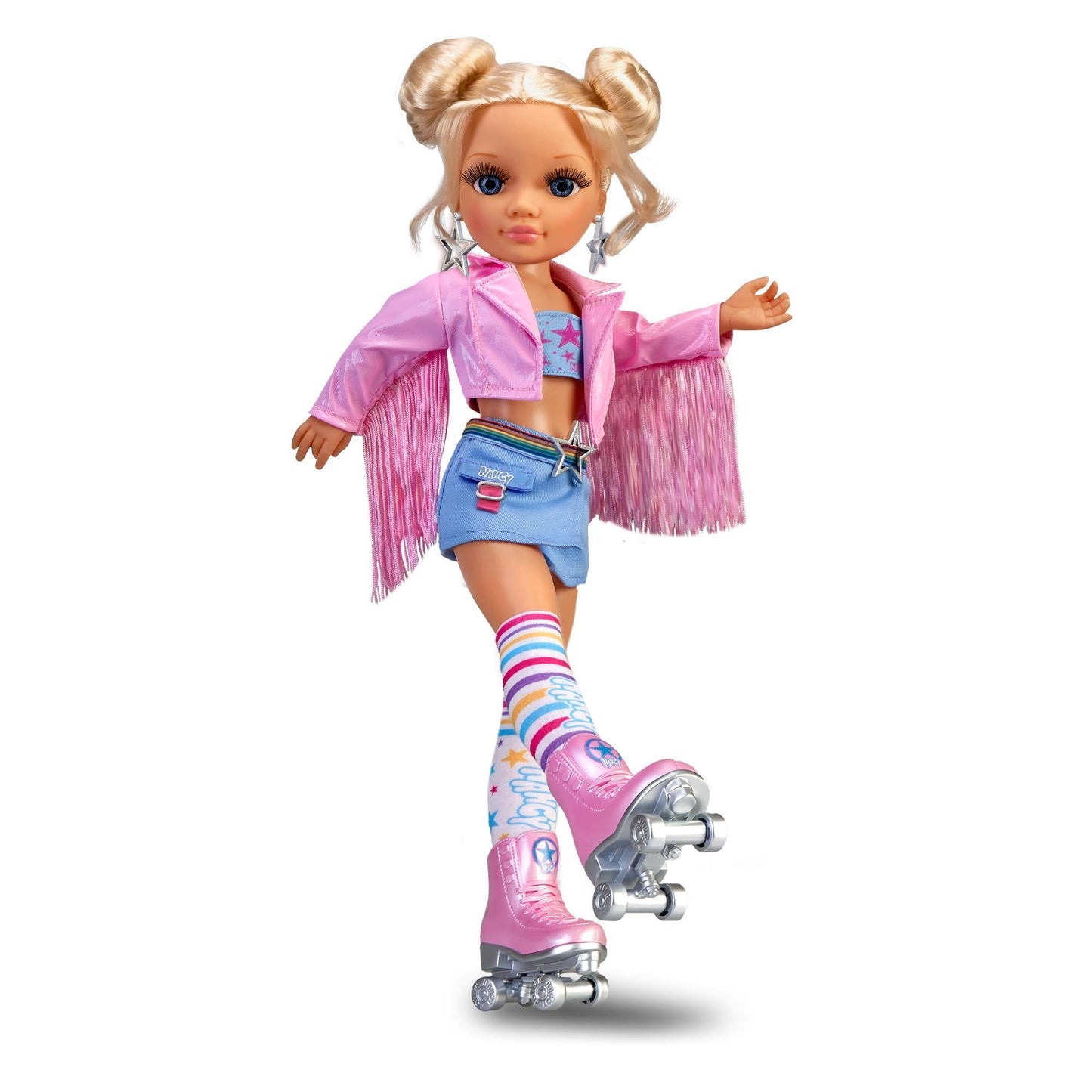 NANCY 16 Roller Skating Fashion Doll with Stylish Retro Outfit and Articulated Joints, for Ages 3+