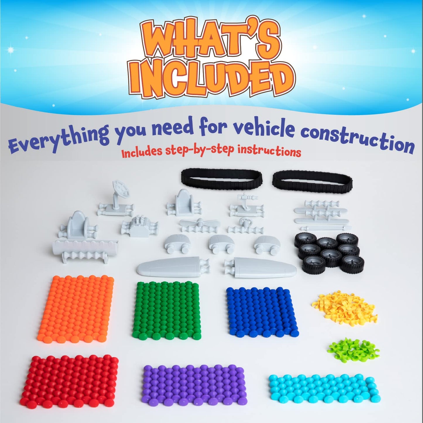 POPULAR PLAYTHINGS Clipstix Deluxe Building Set, 150 Pieces, Multicolor, Plastic, Model 90101