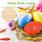 6 Pack Wooden Percussion Musical Easter Eggs Shakers - Colorful Hand-Painted Instruments For Kids, Ideal For Christmas Stocking