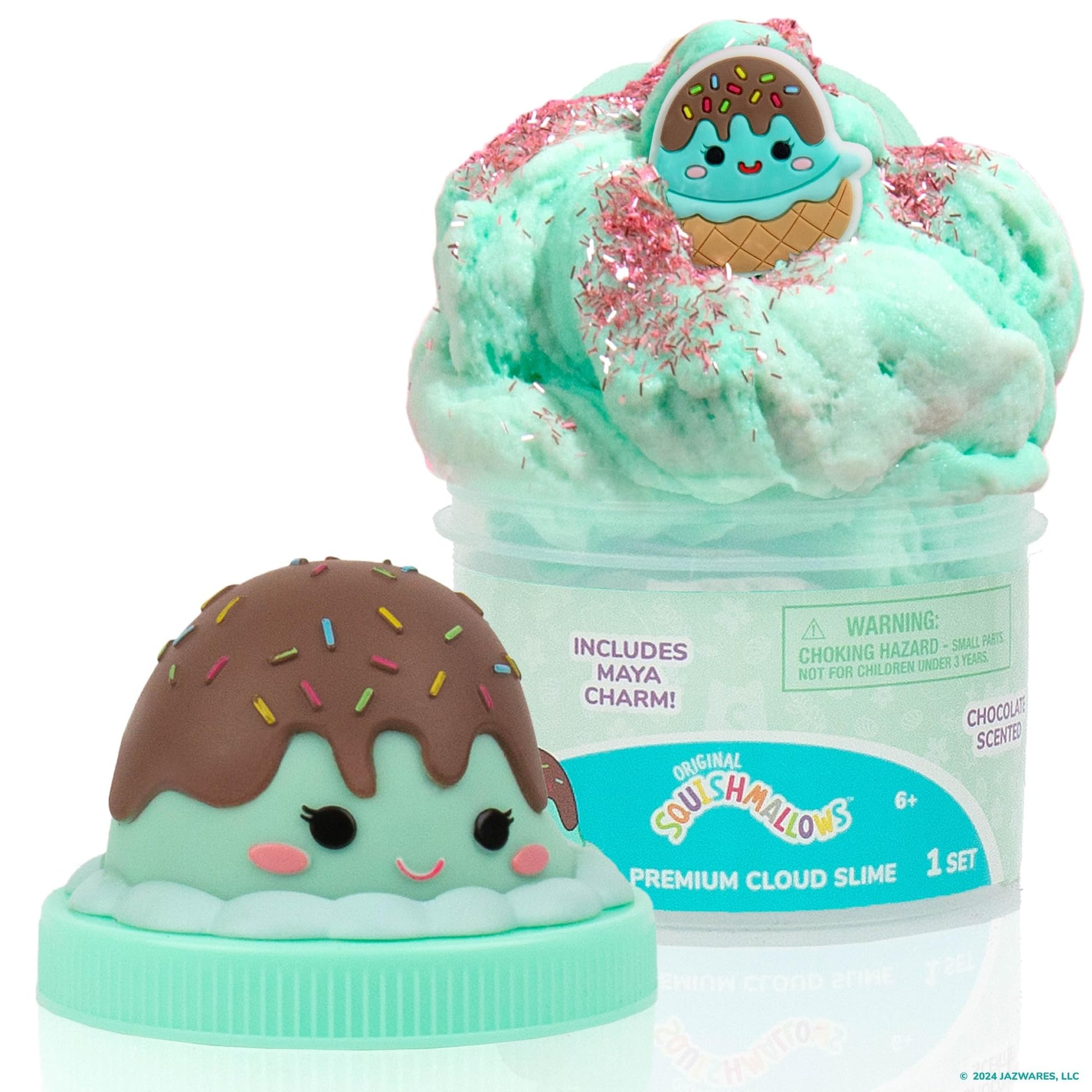 Original Squishmallow Maya The Ice Cream Premium Cloud Slime, Chocolate-Scented, Party Favors For Kids 8-12, Girl Toys 8-10 Years Old, Slime Kit For Girls Ages 8-12, Slime For Kids