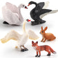 Lc Joycre 5Pcs Swan Figurine Black Swan Figure Goose Toy Swan Toy Rabbit Fox Animal Figure For Toddlers Preschool Animals Figure