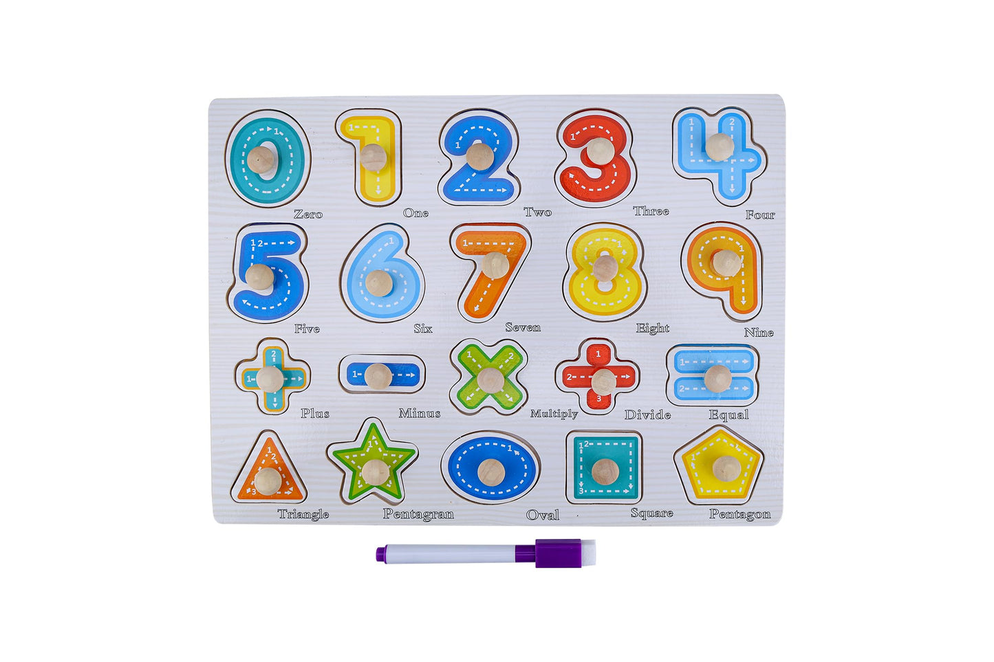 Fun Buds Montessori Number Puzzle  Wooden Educational Toy For Toddlers, Fine Motor Skills, ParentChild Interactive Puzzle, Toy