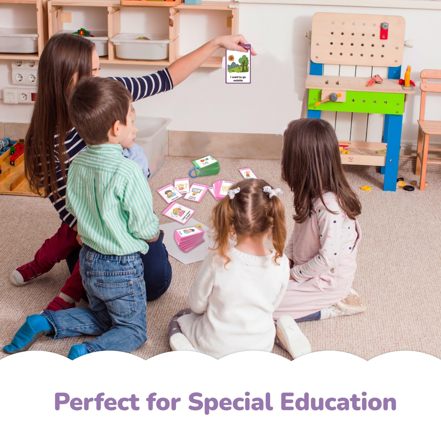 Chefan 120 Pcs Autism Communication Cards For Speech Delay Non Verbal Children And Adults, Special Needs Visual Aid Language Learning Cue Cards Special Ed Feelings Emotions Flash Cards