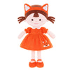 Onetoo First Baby Doll Plush Rag Doll Sleeping Cuddle Buddy Doll Soft Baby Doll For Girls Wear Fox Costume Reddish Brown Dress14(Milly Series)