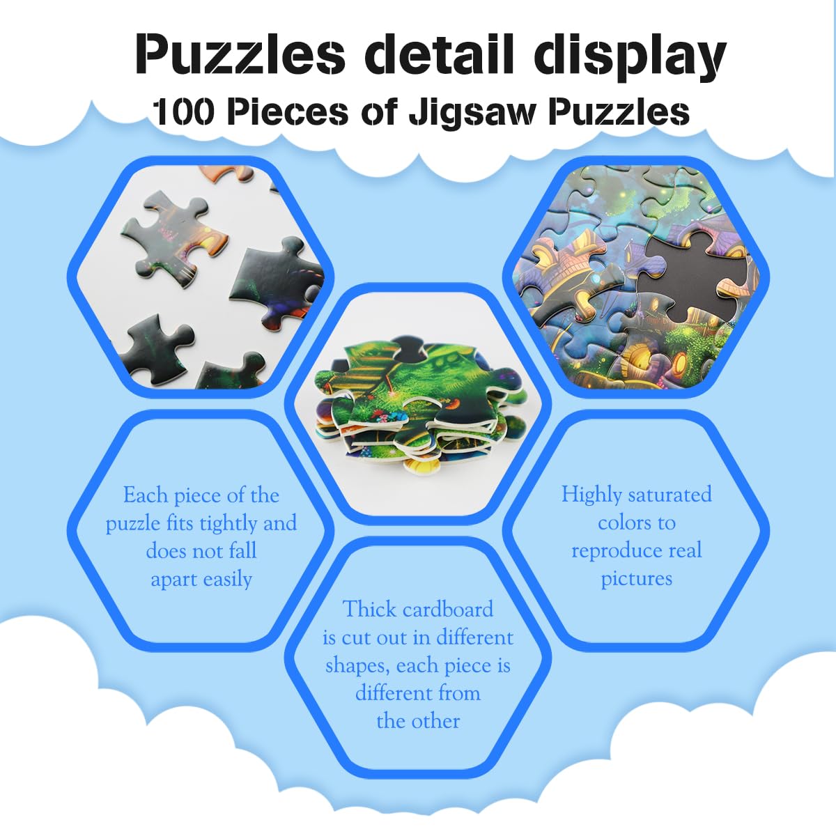 Misitu 100 Piece Puzzles For Kids Mushroom House Large Piece Puzzles 100 Pieces Puzzles For Adults Children Puzzles 100 Piece Families Challenging 100 Piece Puzzles For Seniors 16.1 X 11.3 Inch
